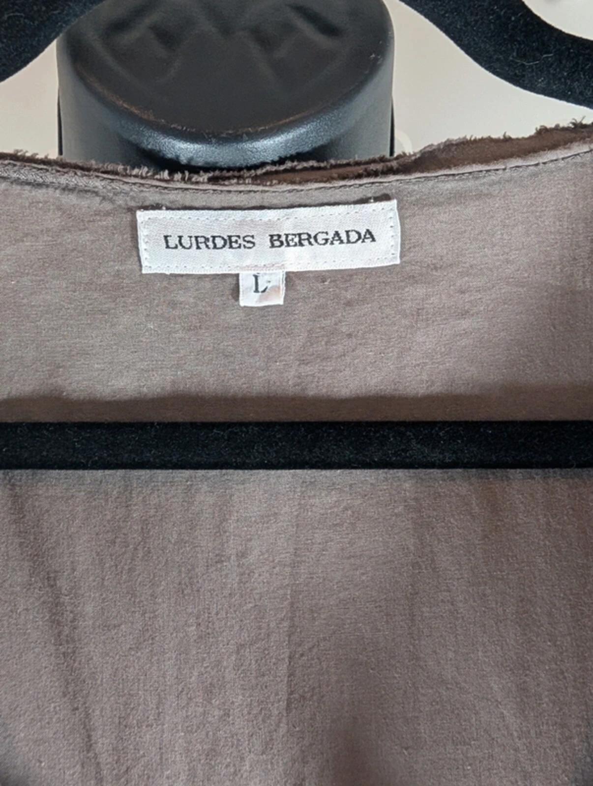 Lurdes Bergada Taupe Asymmetric Cotton Top Made In Spain Large
