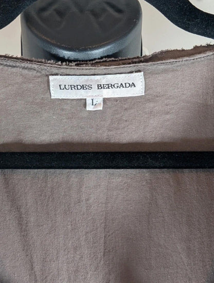 Lurdes Bergada Taupe Asymmetric Cotton Top Made In Spain Large