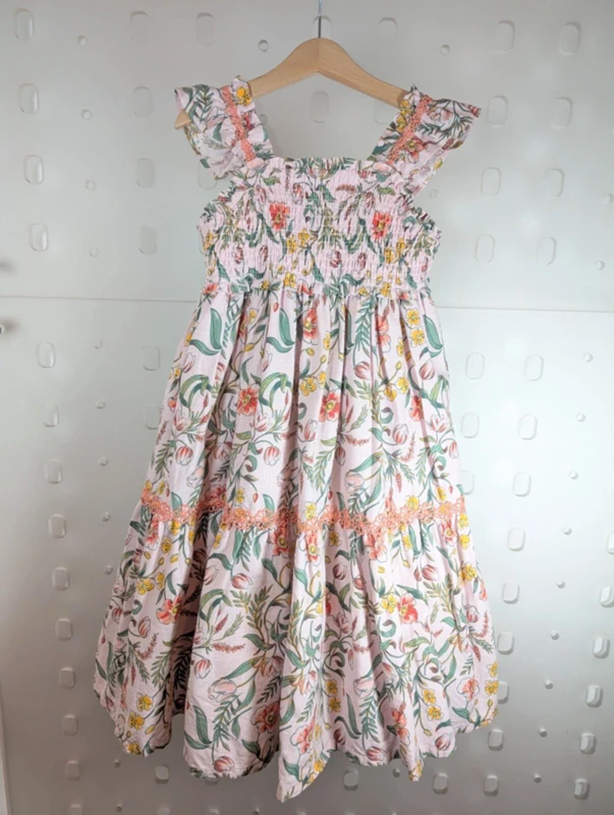 Haute Hippie Kids Floral Occasion Dress Pink Age 5-6