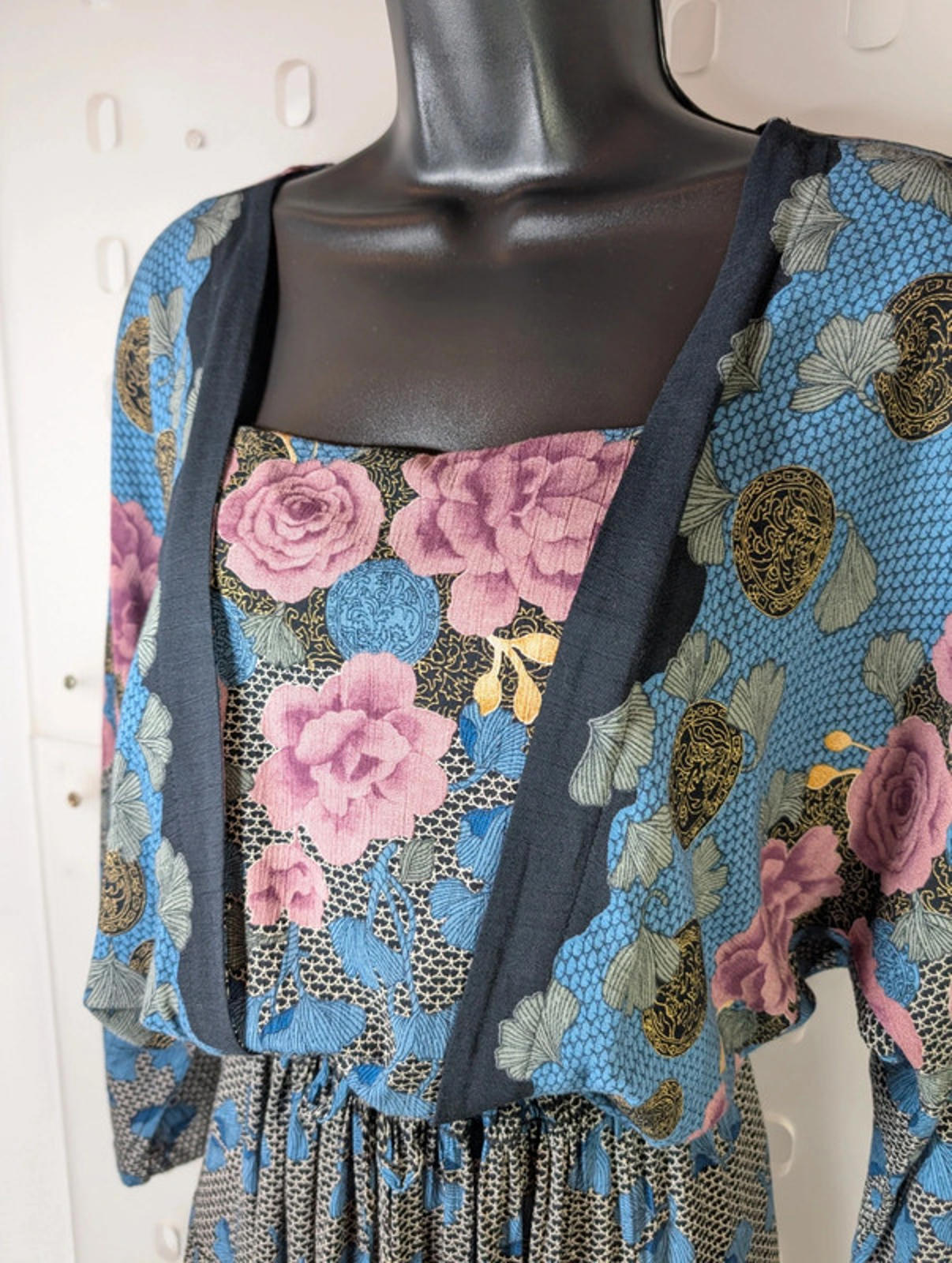 Carole Little oriental-style maxi dress – oversized fit