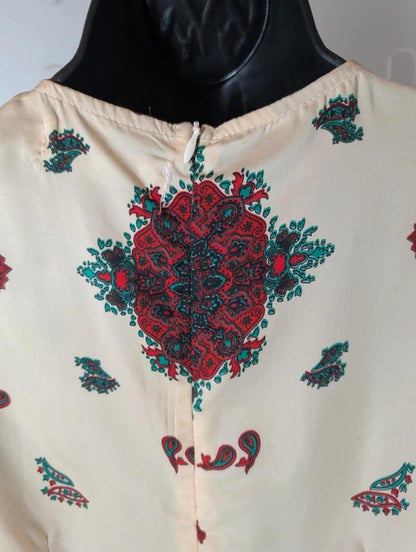 Diffuse Printed Playsuit UK 8 | Red & Green Print | Fitted Summer Jumpsuit