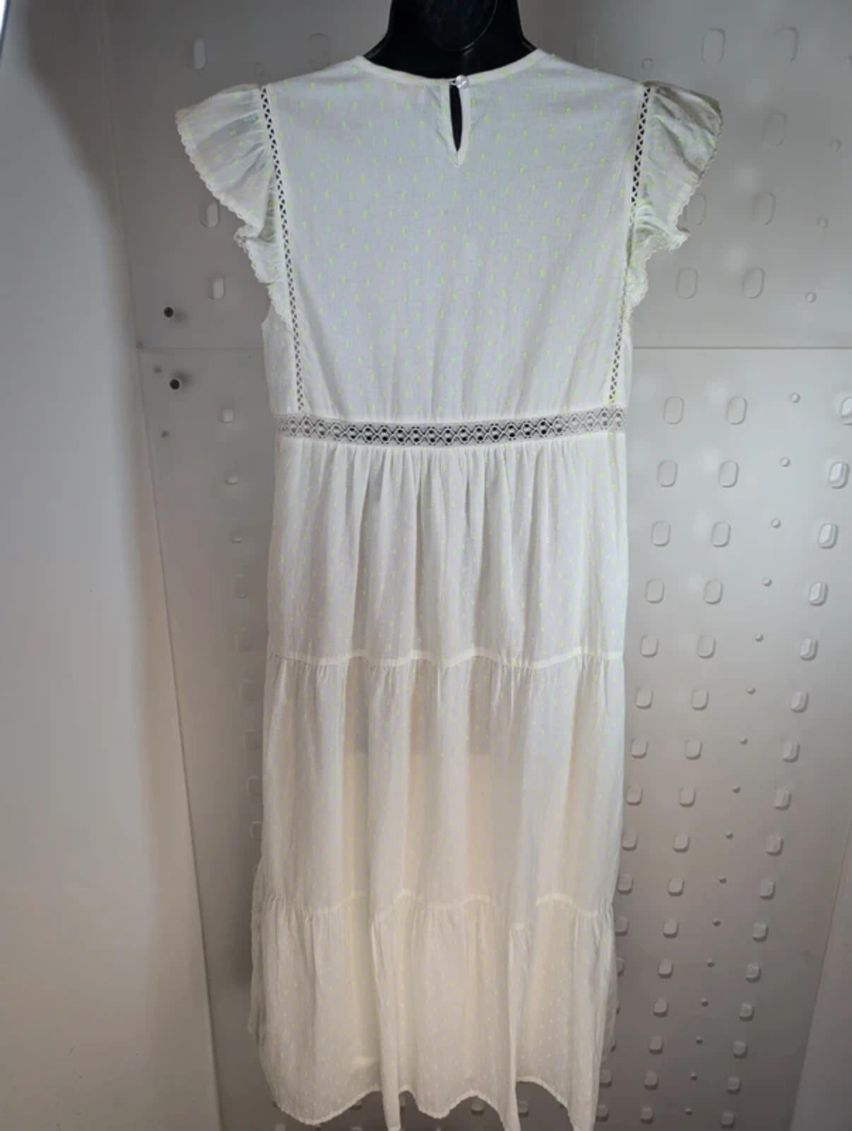 Nooki London Wilson Dress Neon Yellow Size S Cotton Boho