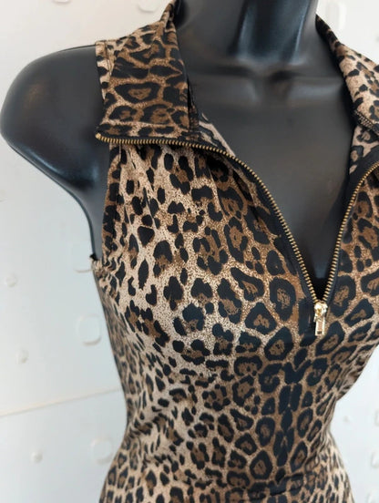Sofie Schnoor Leopard Print Zip Sleeveless Top M