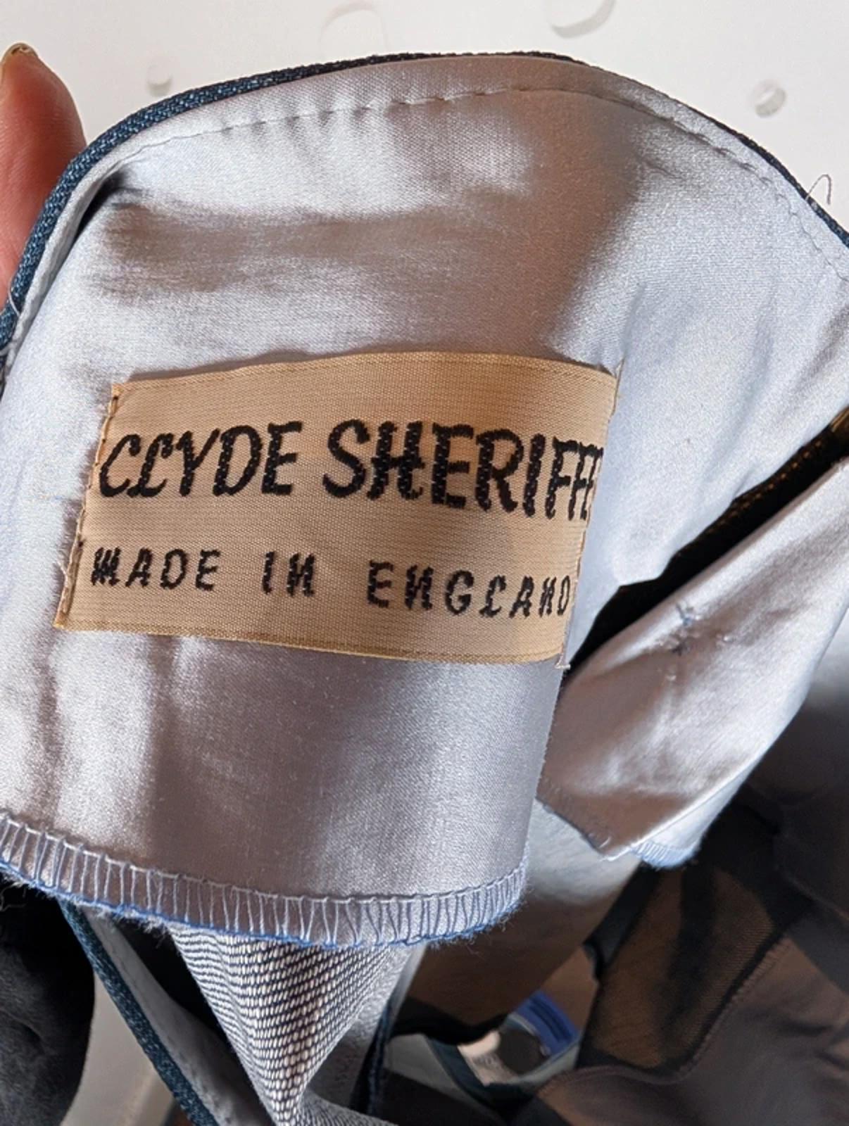 Vintage Clyde Sheriffe Denim Mini Skirt Low Rise Split Front Made in England