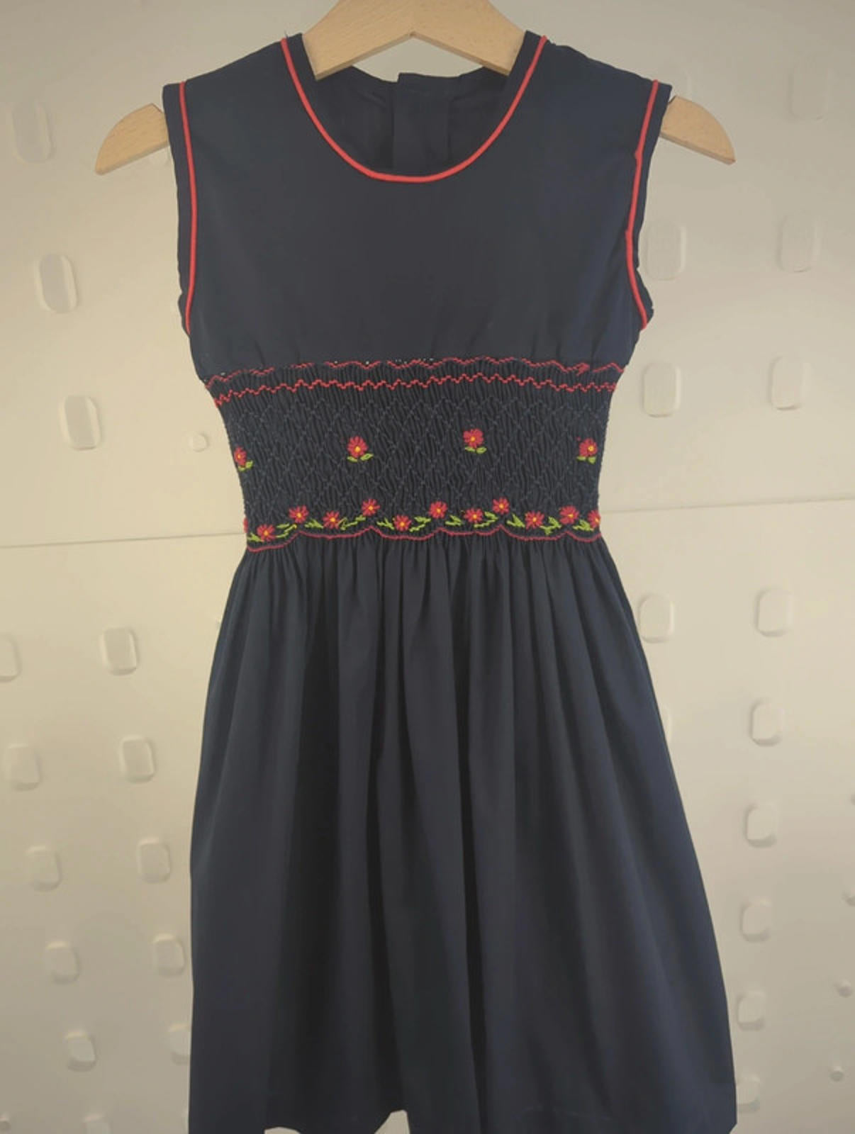 Girls age 4 Navy cotton occasion dress