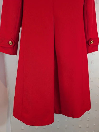 Vintage 1970s London Fog Bright Red Trench Mac Coat UK12