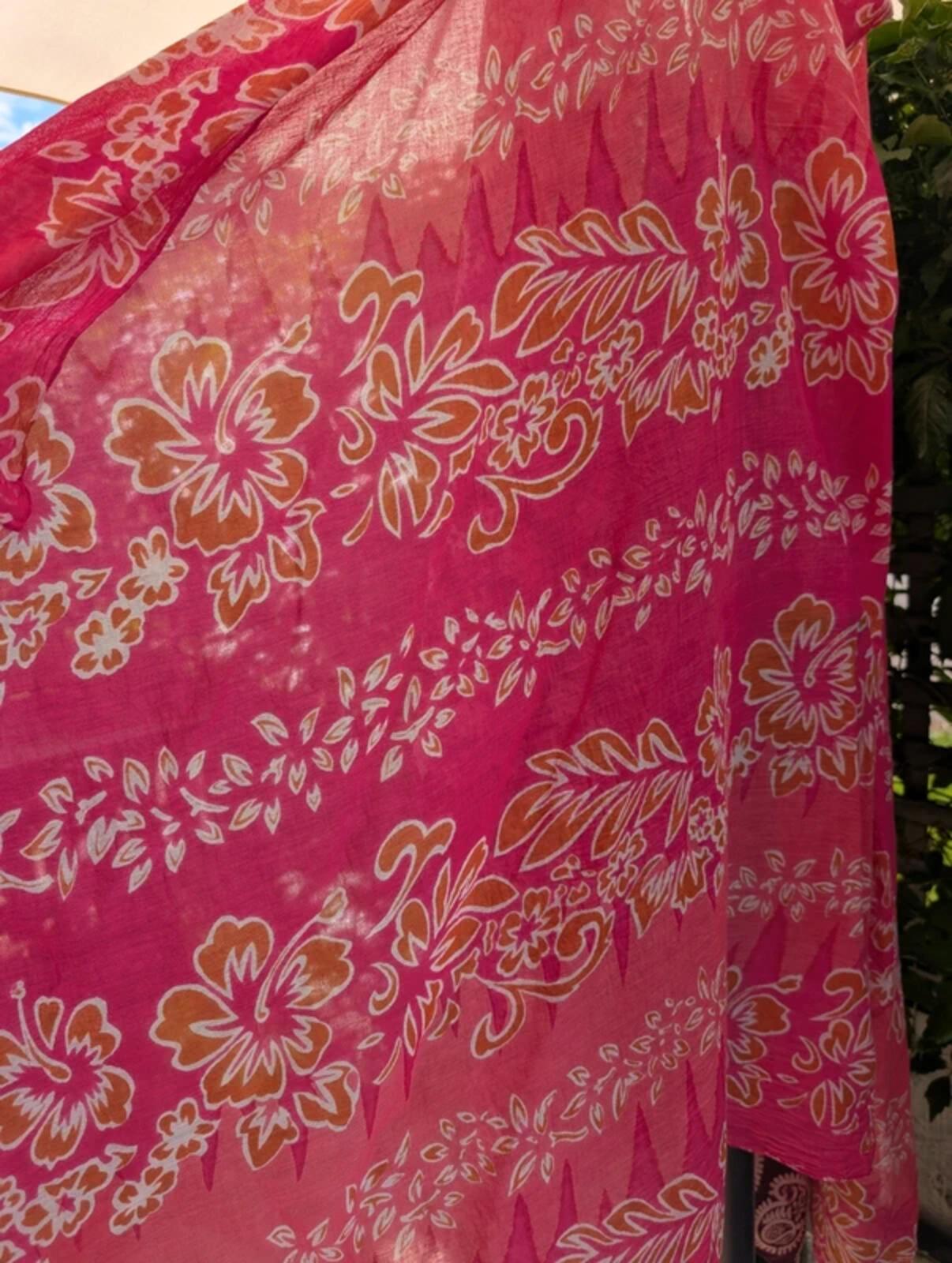 Bundle of 2 Cotton Sarongs Wrap Skirts Pink Festival Beach