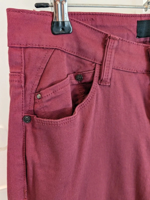 MKT Studio Parno Burgundy Skinny Jeans Size 27 NWT