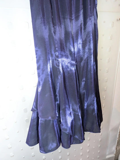 Vintage 90s Minuet Iridescent Purple Maxi Skirt – Mermaid Prom UK12