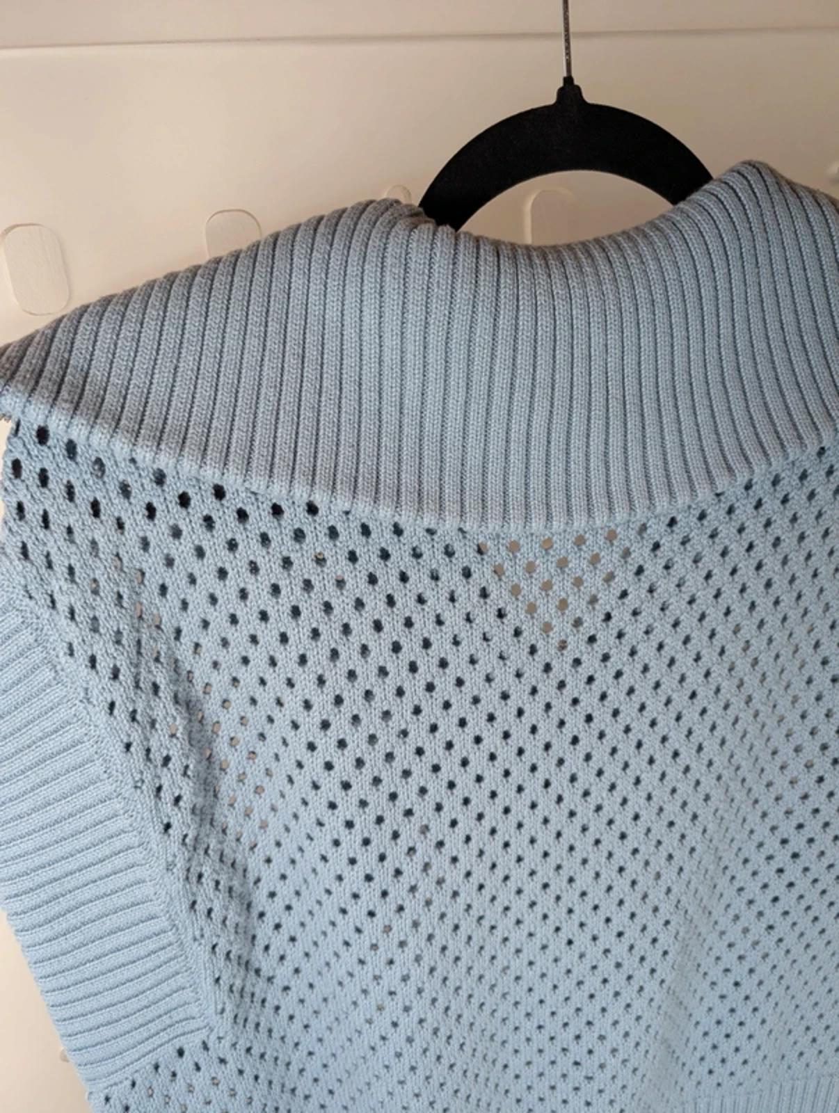 Varley Mila Half Zip Knit Gilet XS 100% Cotton Blue Sleeveless Jumper