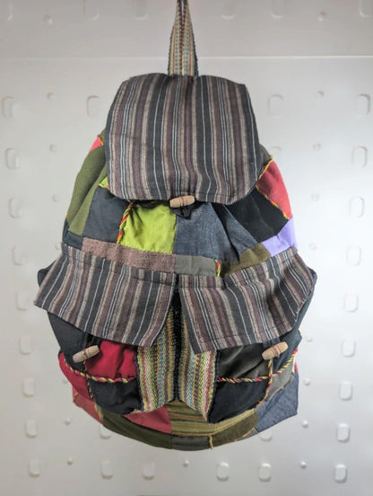 Boho Patchwork Backpack Festival Travel Rucksack Multicoloured