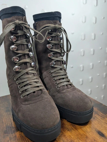 Unisa Suede Platform Utility Boots Brown EU37 UK4
