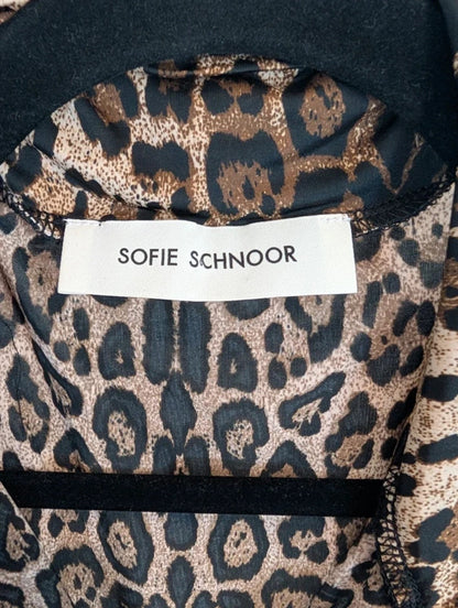 Sofie Schnoor Leopard Print Zip Sleeveless Top M
