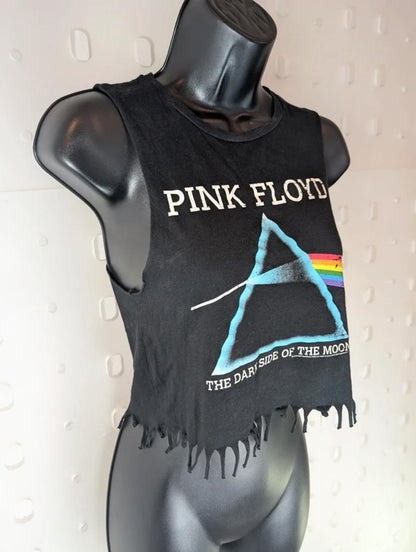 Pink Floyd Cropped Graphic T-Shirt Dark Side of the Moon XS