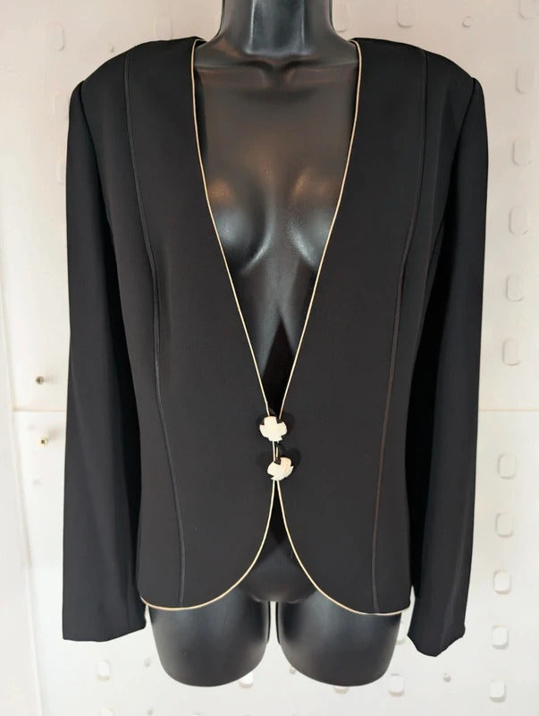 Jacques Vert AW07 Black Champagne Occasion Blazer UK14