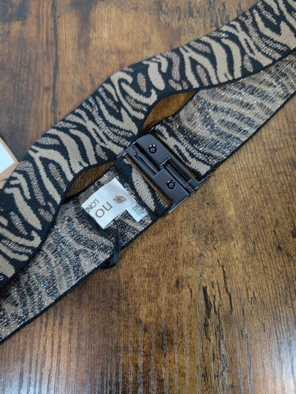 Nooki London Zebra Metallic Stretch Belt NWT Small/Medium