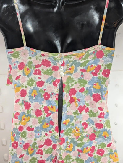 Topshop Y2K Floral Mini Dress Pink Blue UK6