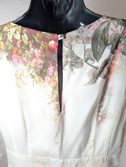 Floral Fit & Flare Cotton Dress – UK 10