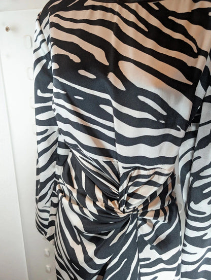 Oui zebra print twist-front dress – UK 16