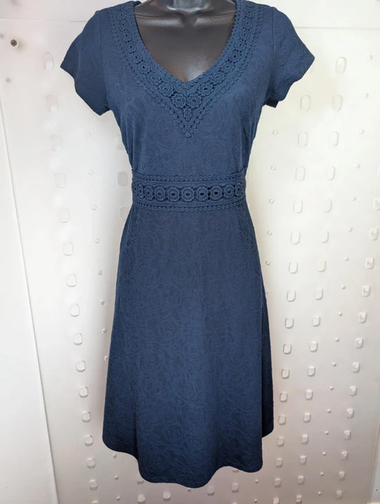 RJR John Rocha UK10 Navy Lace Detail Day DressElegant navy day dress John Rocha