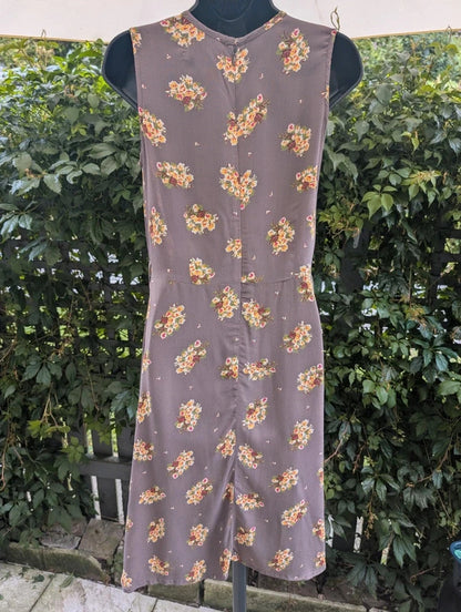Alice Collins Floral Midi Dress Taupe UK10