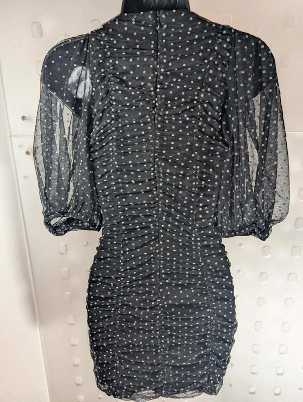 ZARA Black Polka Dot Bodycon Dress – Size Small (best for UK 6)