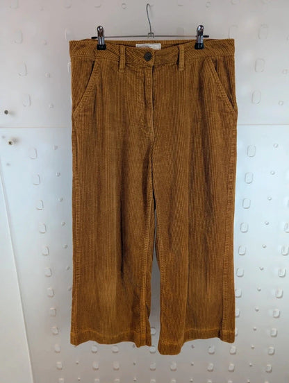 FatFace Jumbo Corduroy Wide Leg Cropped Trousers UK10