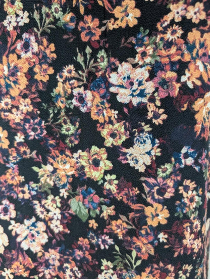 Brody Myles Floral Sleeveless Blouse Black Purple Peach Medium