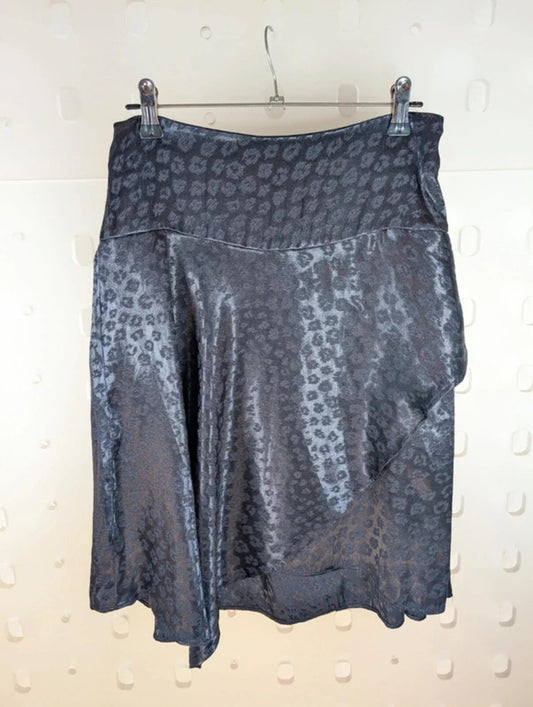French Connection Navy Wrap Mini Skirt Asymmetric Hem UK 8