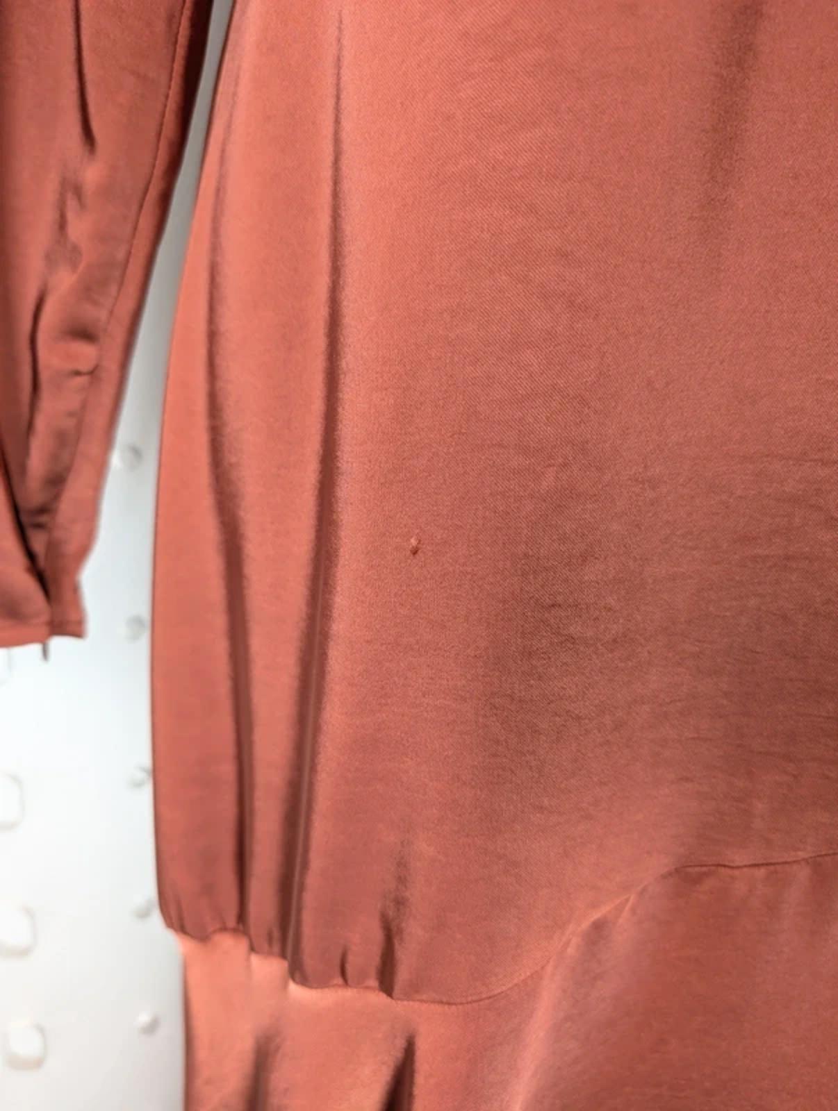 Y.A.S Yassuella Brown Draped Midi Dress Zip Detail Size 1