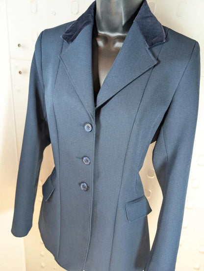 Vintage Caldene Equestrian Riding Jacket Navy Made in England Tailored UK 8/10
