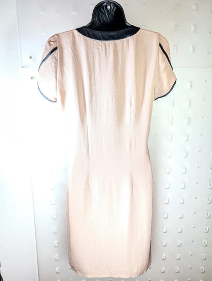 🖤 Rützou Silk 1920s-Style Contrast Panel Dress | UK 10