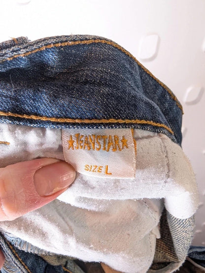 Vintage Jeanstar 100% Cotton Denim Mini Skirt 30” Waist Grunge Y2K