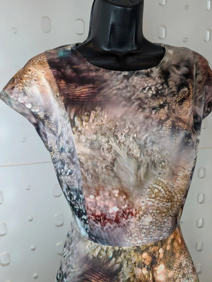 Ted Baker Sequin Print Fit & Flare Dress Size 3 UK12