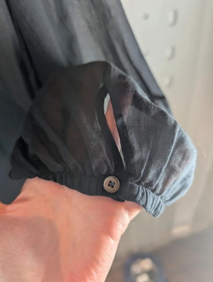 JW Anderson for Uniqlo Sheer Tie Neck Blouse Black Medium
