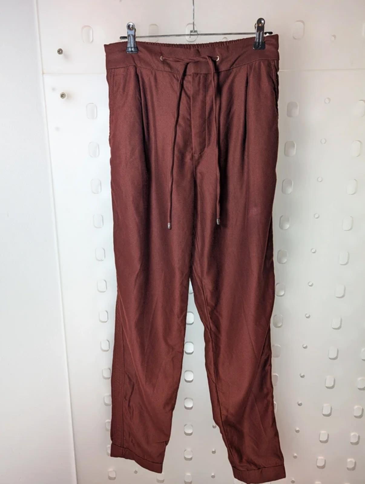 Massimo Dutti Maroon Tailored Joggers Size 34 Elastic Back Waist