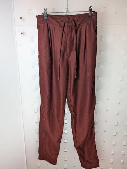 Massimo Dutti Maroon Tailored Joggers Size 34 Elastic Back Waist