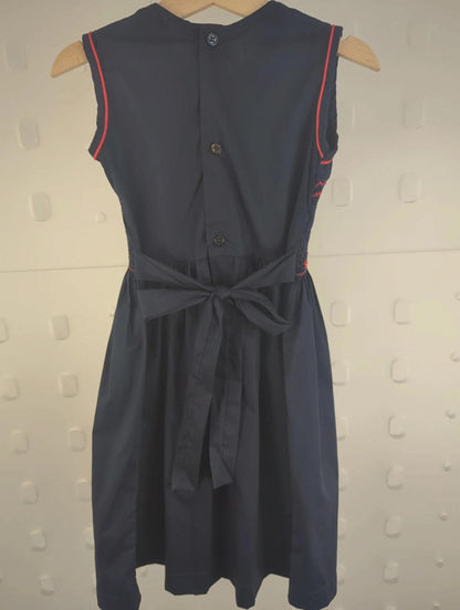 Girls age 4 Navy cotton occasion dress
