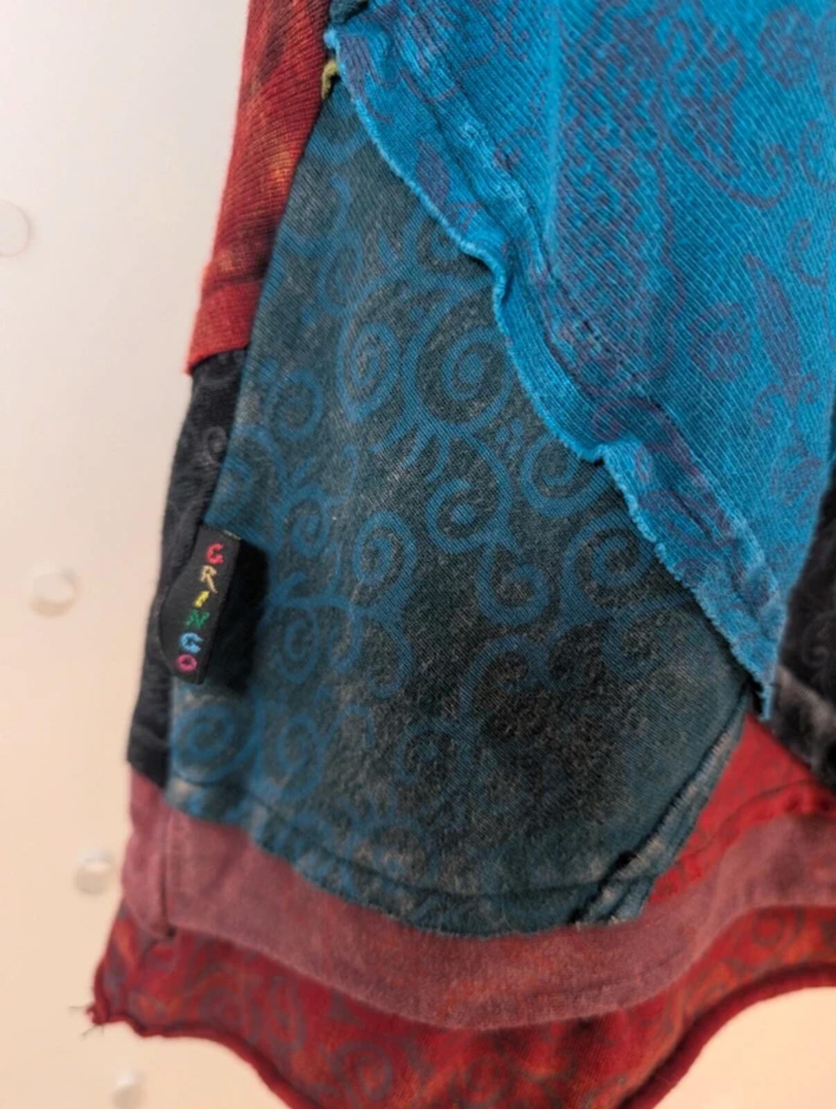 Gringo Patchwork Midi Skirt Fair Trade Cotton Nepal M/L