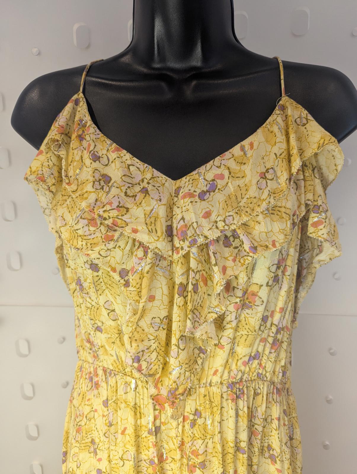 Suncoo Carine Strappy Floral Midi Dress Size L