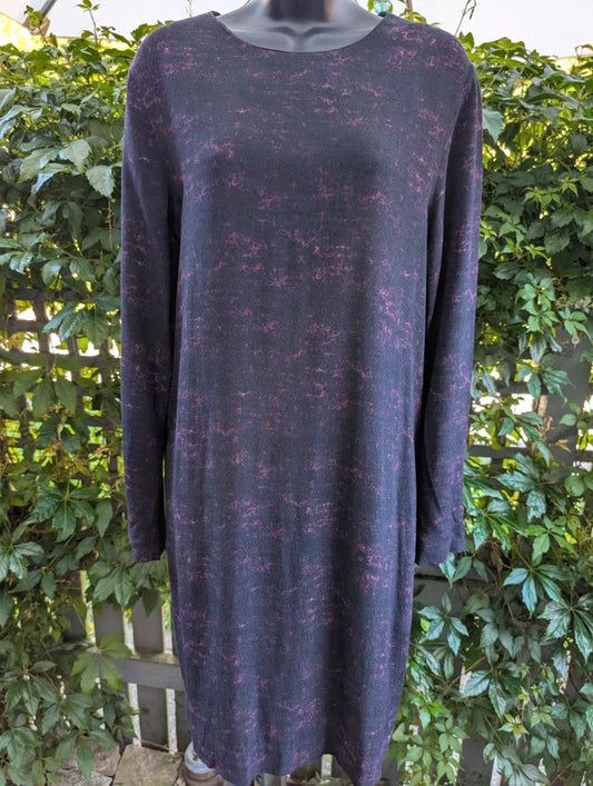 COS Printed Shift Dress Plum Purple EU38