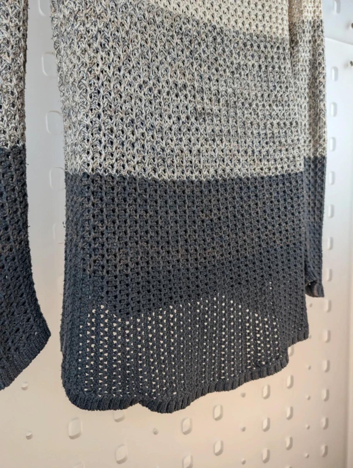 Fat Face Crochet Ombre Cardigan UK10 Cotton Blend Button Through Longline