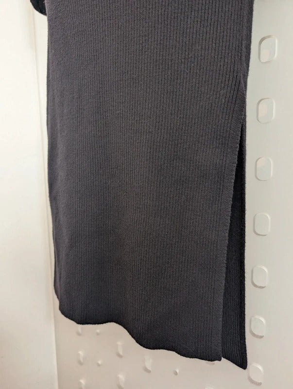 Levete Room Black Rib Knit Midi Dress M