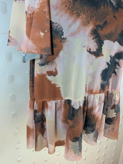 Saint Tropez Cana Mesh Peplum Blouse Print XXL