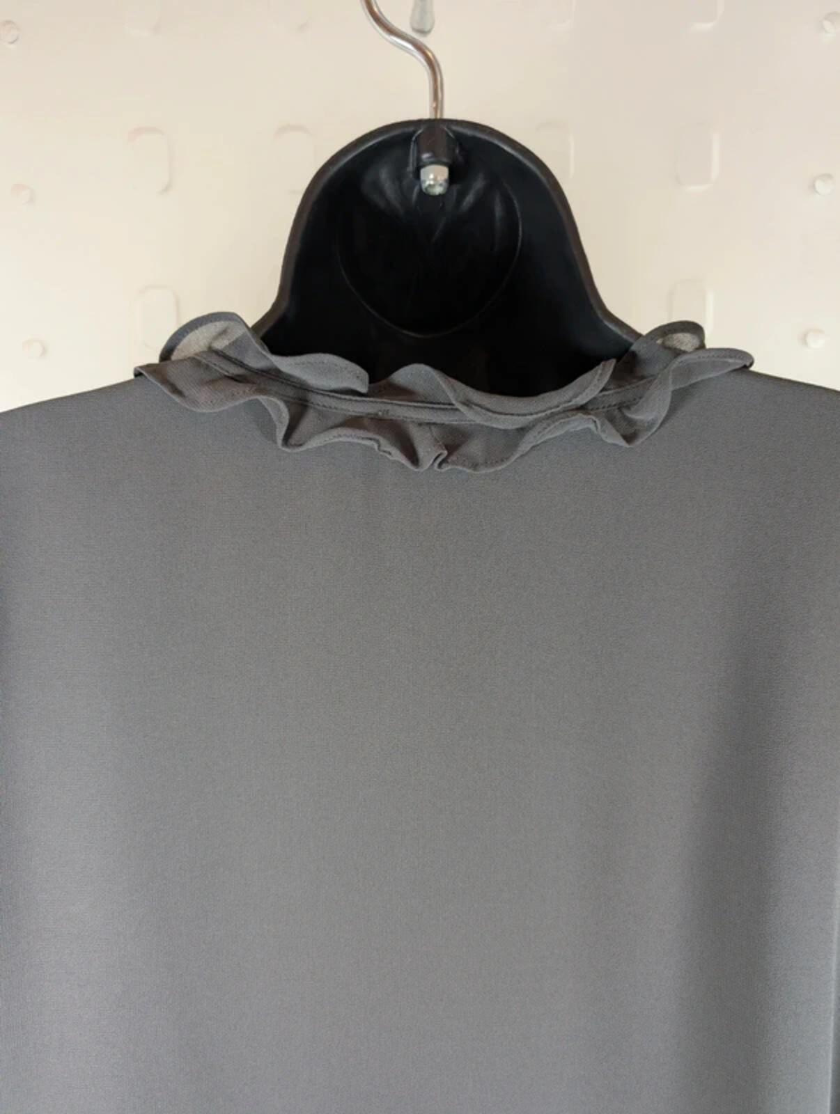 Mint Velvet Dark Grey Longline Ruffle Blouse Medium