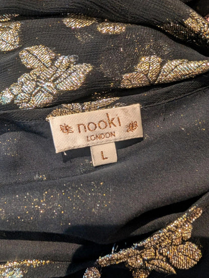 Nooki London metallic floral blouse – size L
