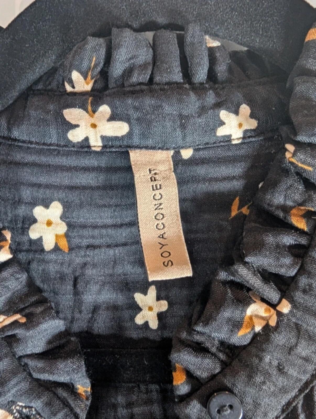 Soya Concept Floral Blouse Eco Vero Lyocell Black Medium