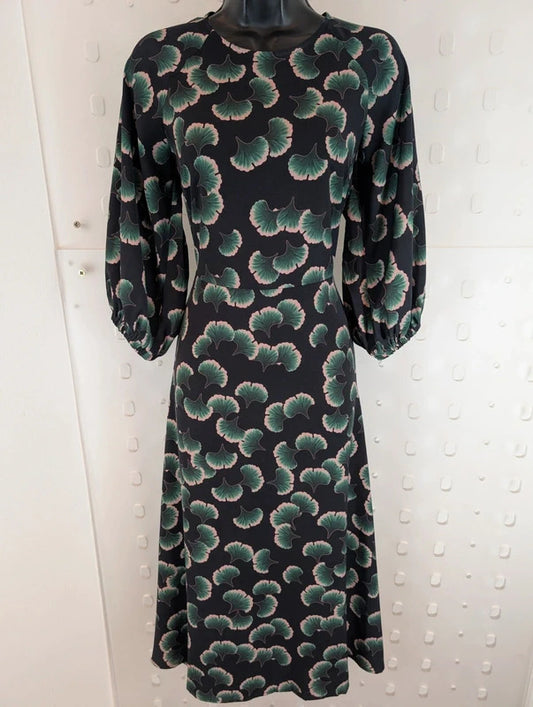 Traffic People Drape Dress Ginkgo Leaf Print Size S