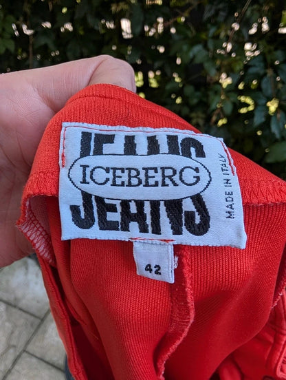 Iceberg Jeans Wrap Mini Skirt Orange UK8/10