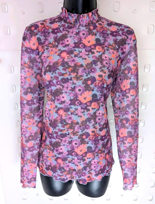 Numph Nupoppy Sheer Blouse Size M